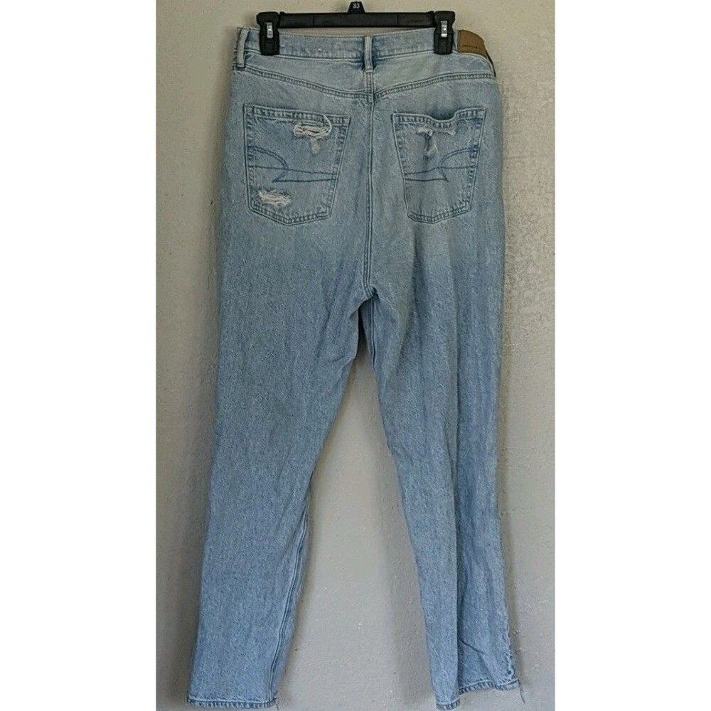 American Eagle Highest Rise 90s Boyfriend Jeans 12 Long Distressed Punk Grunge - Picture 8 of 11